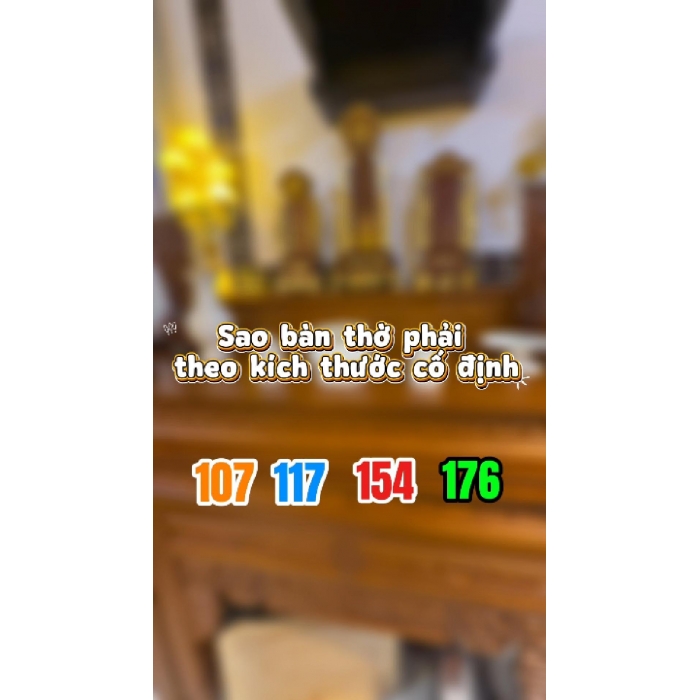 Ý Nghĩa Kích Thước Bàn Thờ Chuẩn Lỗ Ban (107, 117, 154, 176)