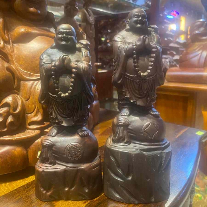 Tượng Di Lặc gỗ mun