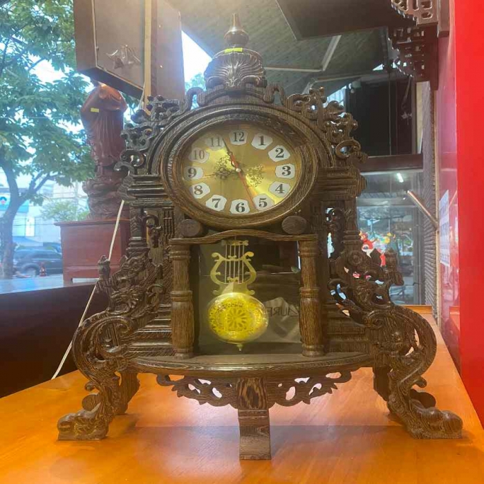 Đồng hồ quả lắc gỗ mun