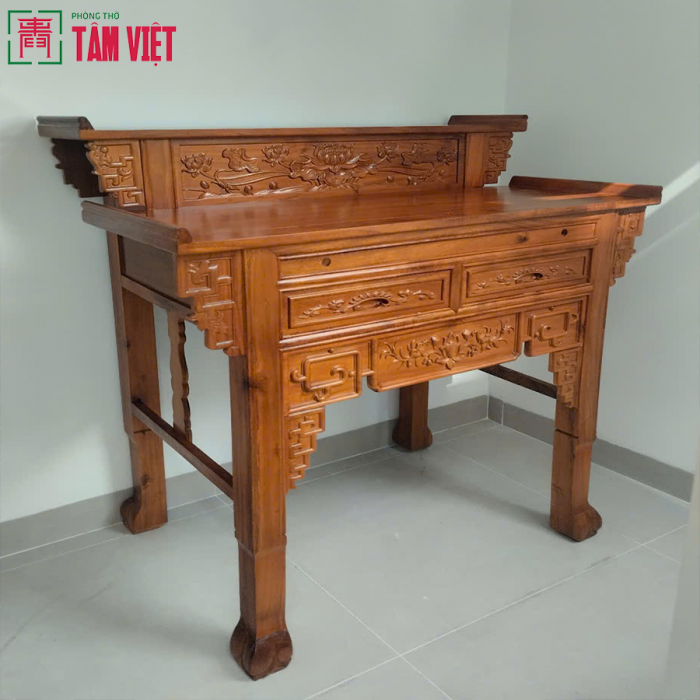 BÀN THỜ GỖ CĂM XE KÍCH THƯỚC 1540MM