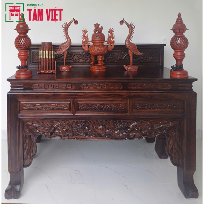 Một số mẫu bàn thờ đẹp chuẩn phong thủy gỗ tốt tại Phòng thờ Tâm Việt