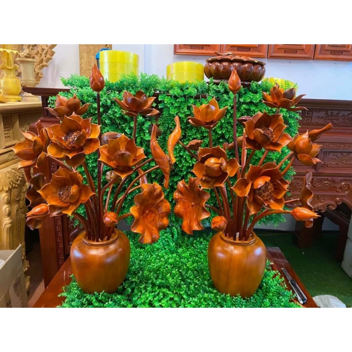 Bình bông gỗ tự nhiên 