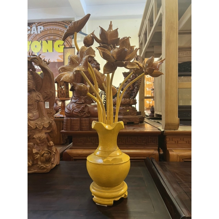 Bình bông gỗ tự nhiên 