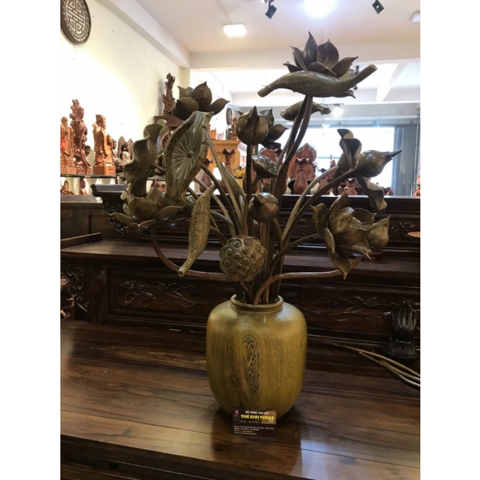 Bình bông gỗ tự nhiên 