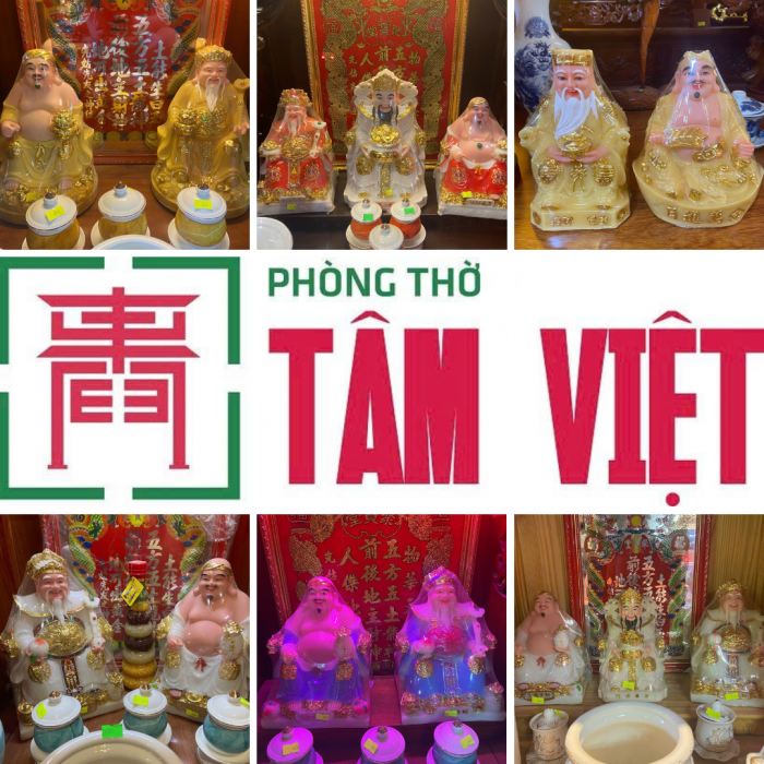 Tượng Thần Tài – Thổ Địa bột đá sứ Đài Loan cao cấp | Phòng Thờ Tâm Việt