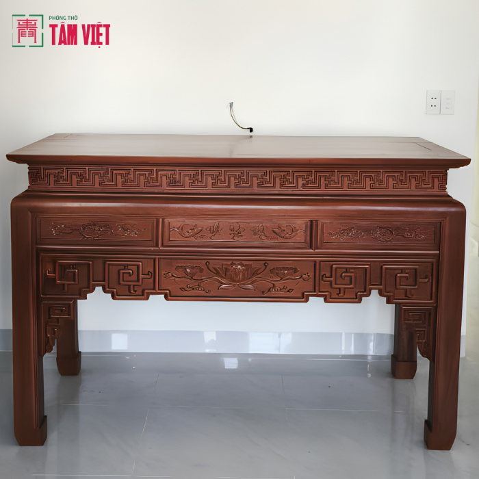 Bàn Giao Bàn Thờ Gỗ Hương 1 Tầng Kích Thước 176x88x127cm Tại Hưng Hóa 1