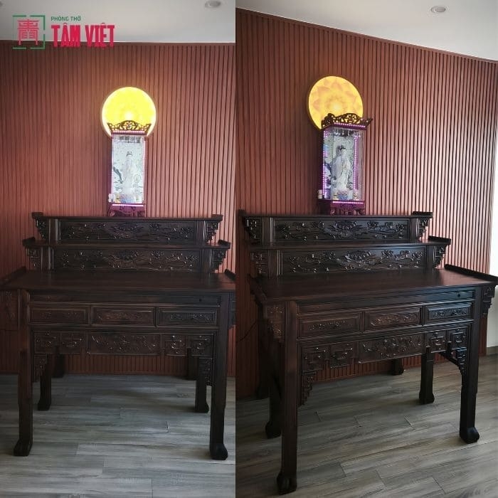 Bàn Giao Không Gian Thờ Gỗ Chiuliu 3 Tầng Dài 154cm Tại Ngũ Hành Sơn