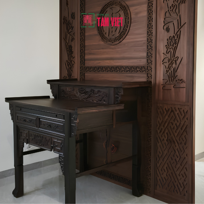 Bàn Thờ Gỗ Chiu Liu 2 Tầng – Thiết Kế Hiện Đại, Tối Ưu Không Gian Thờ Gia Đình