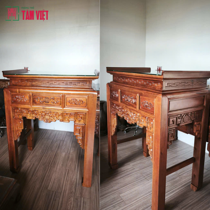 Bàn Giao Bàn Thờ Gỗ Gụ 1 Tầng Cho Gia Chủ Tại Nguyễn Tri Phương Đà Nẵng