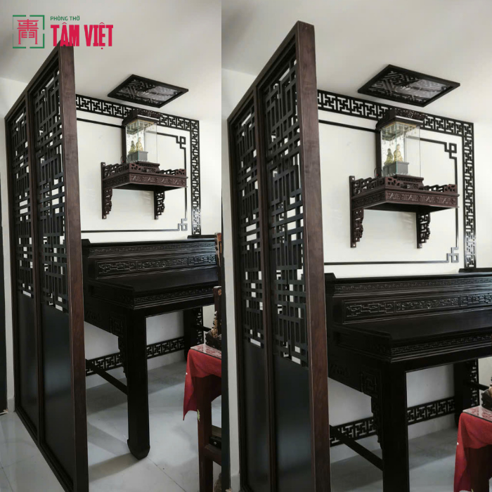 Bàn Giao Không Gian Thờ Gỗ Gõ Mật 2 Tầng Tại Mỹ An 06 Đà Nẵng