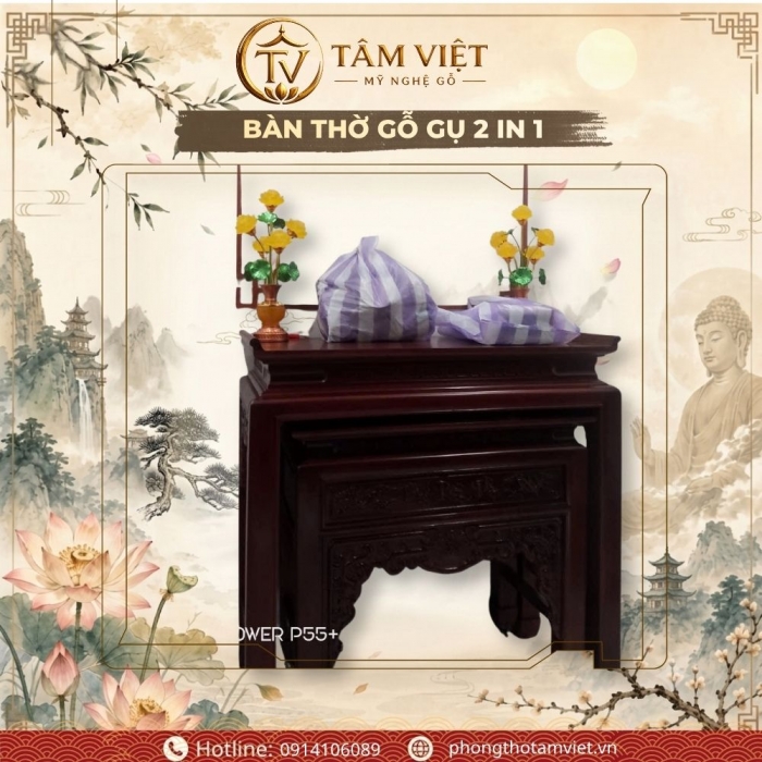 Thi Công Bàn Thờ Gỗ Gụ & Vách Trang Trí Tại Mai Xuân Thưởng | Tâm Việt