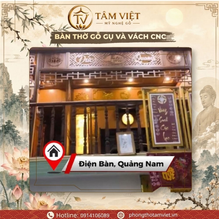 Dự Án Thi Công Phòng Thờ Đồng Bộ Trọn Gói Tại Điện Bàn | Tâm Việt