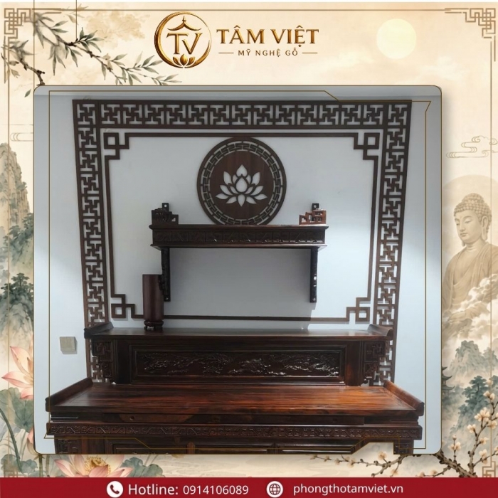 Lắp Đặt Bàn Thờ Gỗ Muồng 2 Tầng Tại 161 Tiên Sơn ĐN | Tâm Việt