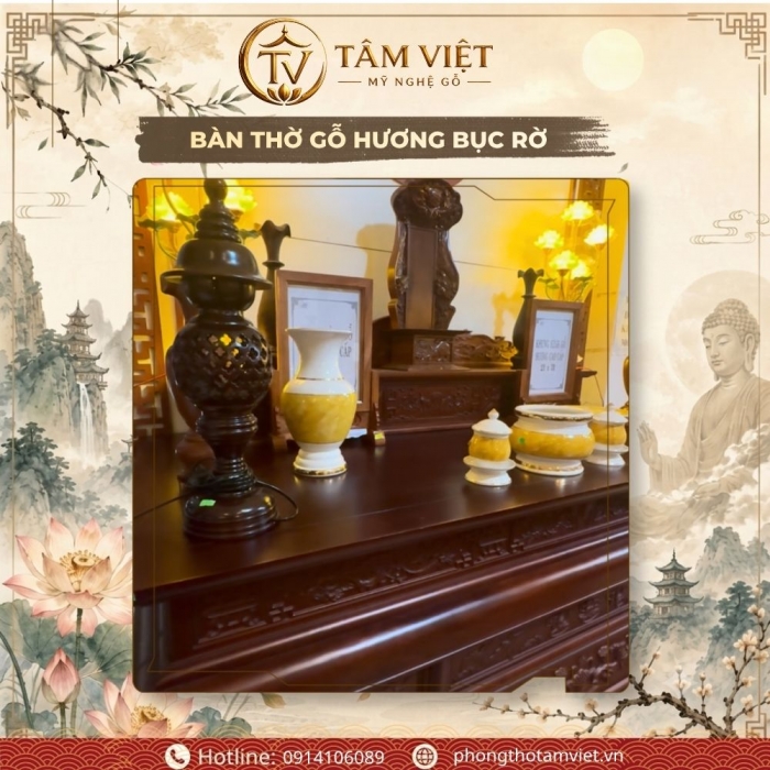 Mẫu Bàn Thờ Gỗ Hương Bục Rời Linh Hoạt Tối Ưu Không Gian | Tâm Việt