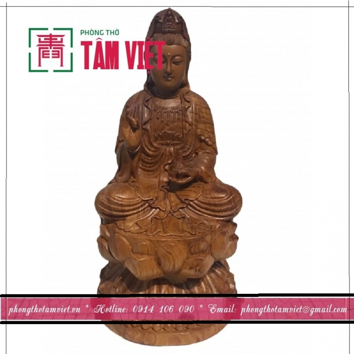 TƯỢNG QUAN ÂM BỒ TÁT NGỒI ĐÀI SEN QA001