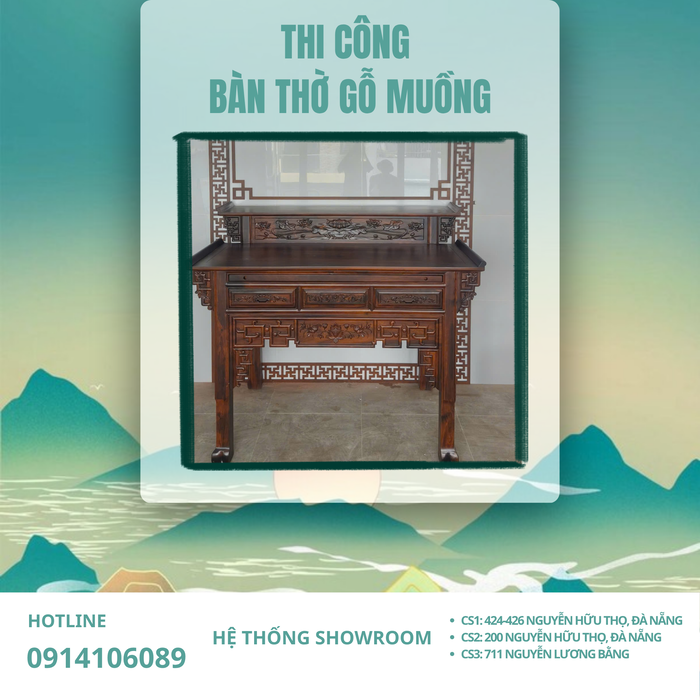 Thi Công Bàn Thờ Gỗ Muồng 2 Tầng Cho Gia Đình Anh Tú Tại Tôn Đản | Phòng Thờ Tâm Việt