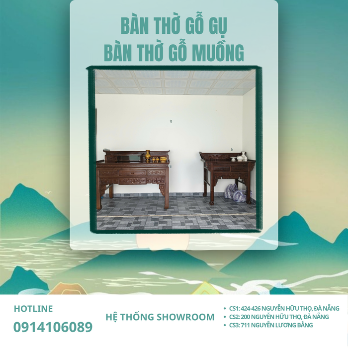 THI CÔNG KHÔNG GIAN THỜ ANH CƯ – LỆ SƠN, HÒA TIẾN | BÀN THỜ GỖ GỤ & GỖ MUỒNG 2 TẦNG
