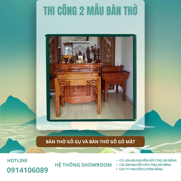 THI CÔNG KHÔNG GIAN THỜ CHỊ TÂM – HUY CẬN | BÀN THỜ GỖ GÕ MẬT 2 TẦNG & GỖ GỤ PU MÀU GÕ MẬT