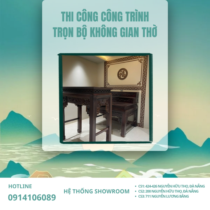 Bàn Thờ Phật Và Bàn Thờ Gia Tiên 3 Tầng Gỗ Muồng | PHÒNG THỜ TÂM VIỆT