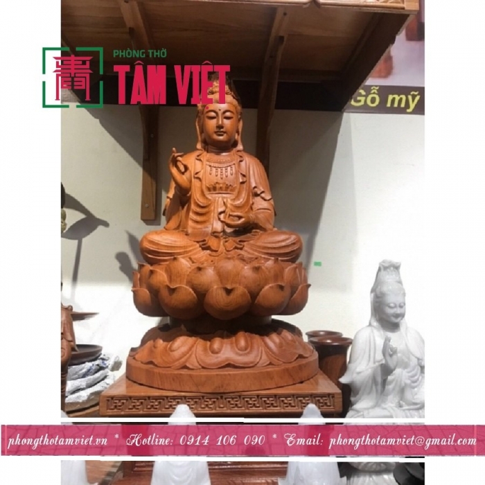 TƯỢNG QUAN THẾ ÂM BỒ TÁT NGỒI ĐÀI SEN QA003