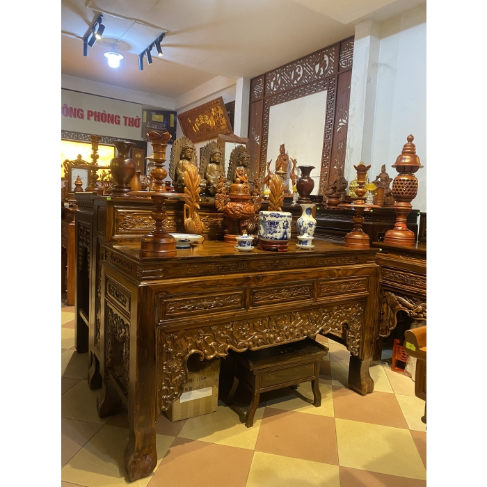 Bộ đồ thờ Ngũ Sự gỗ Hương