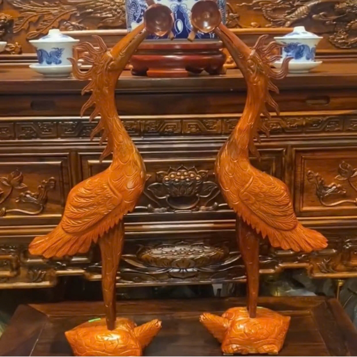 Cặp chim hạt thờ gỗ Hương