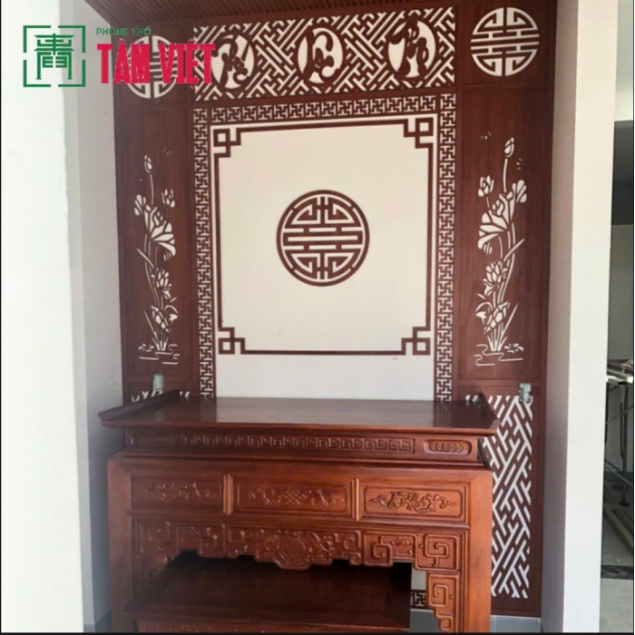 THI CÔNG GIAN THỜ GỖ GỤ CAO CẤP TẠI HÒA XUÂN – CẨM LỆ – ĐÀ NẴNG