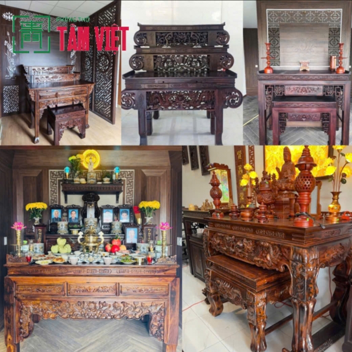 Bàn giao bàn thờ gỗ Chiu liu – Phòng Thờ Tâm Việt