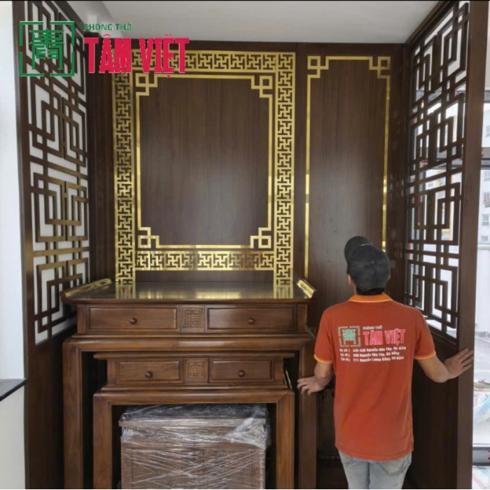 Bàn thờ 3 trong 1 và vách CNC – Giải pháp tối ưu cho không gian thờ hiện đại