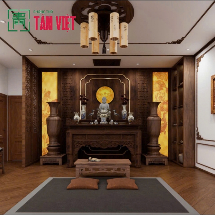 Hoàn thiện gian thờ gỗ Hương tại Khu Đảo Nổi – Hòa Xuân