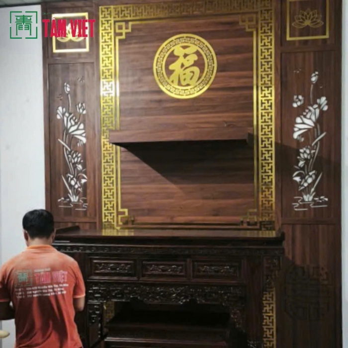 Cải tạo gian thờ cũ thành không gian thờ mới sang trọng và trang nghiêm