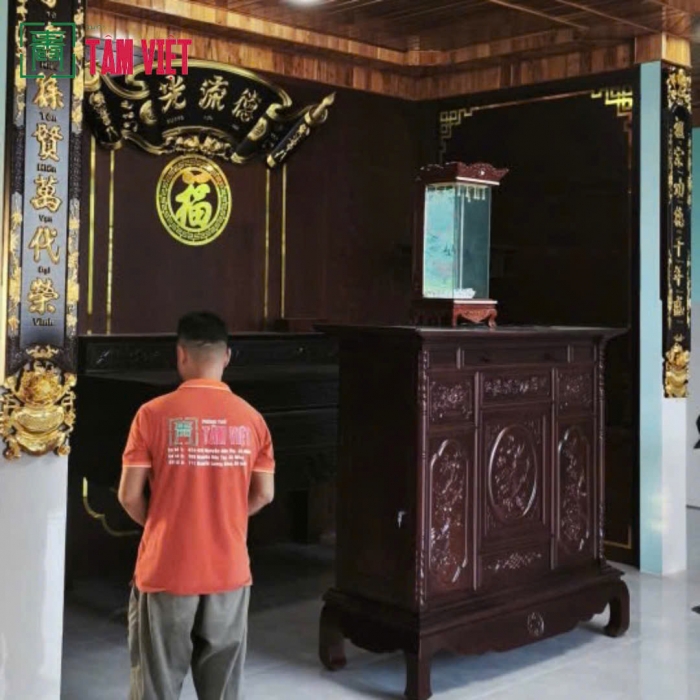 Gian thờ Tiền Phật Hậu Linh gỗ Hương đẳng cấp tại Thành phố Huế